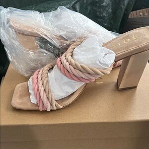Brand new Joie Pink and Tan Rope Heels